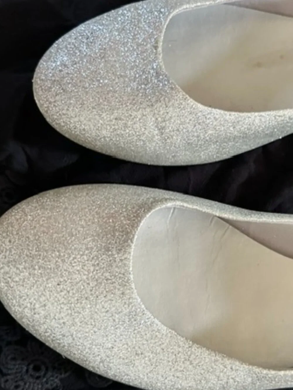 size 10 womens slide on flats shoes ten bling silver